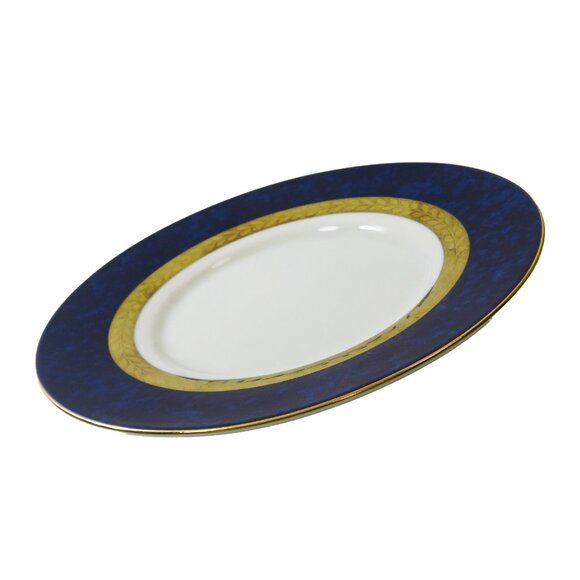 TWO (2) RETRONEU IMPERIAL COLLECTION '95 Blue 22K Gold Band 6" Saucer Plate - Picture 4 of 6